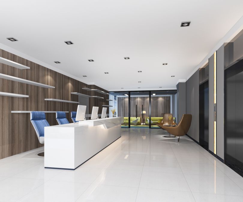 3d rendering modern luxury hotel and office reception and lounge